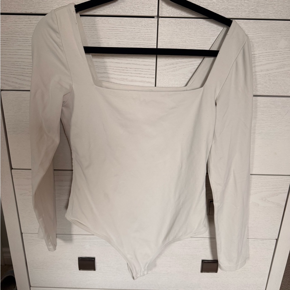 Babaton Contour Long Sleeve Square Neck Bodysuit - Cream